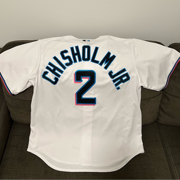 Nike Authentic Miami Marlins Jazz Chisholm JR MLB Baseball Jersey Men’s Sz: XL - Picture 3 of 8